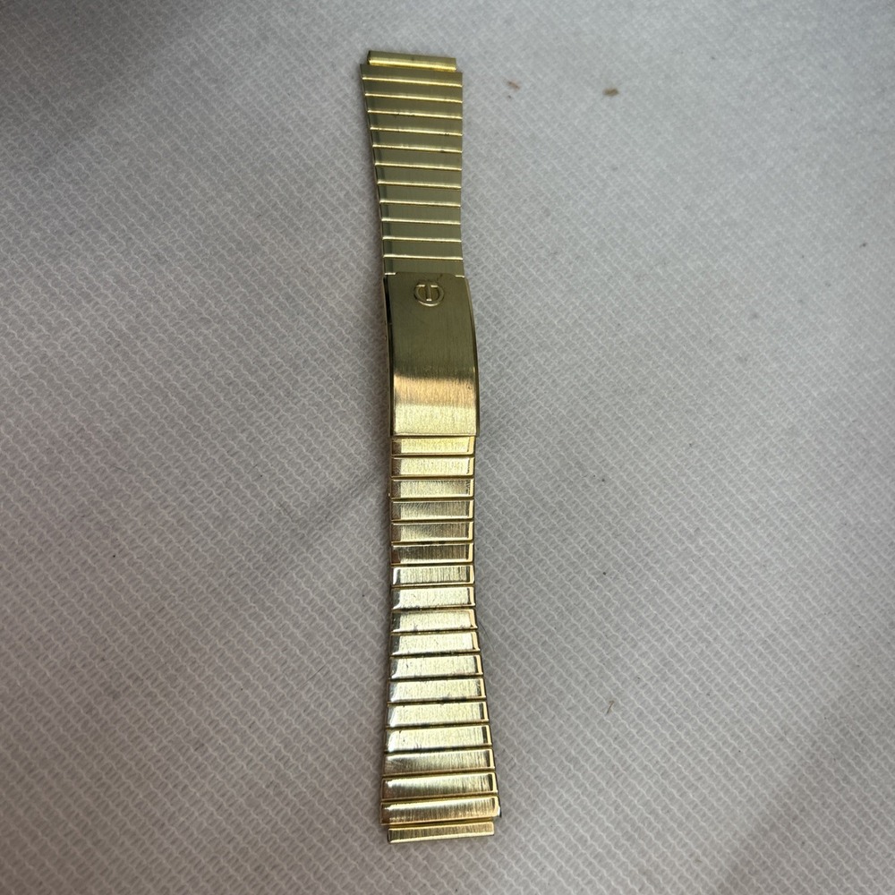 Men's Vintage Gold Tone Stainless Steel Expansion Watch Band 6 1/4 Inches